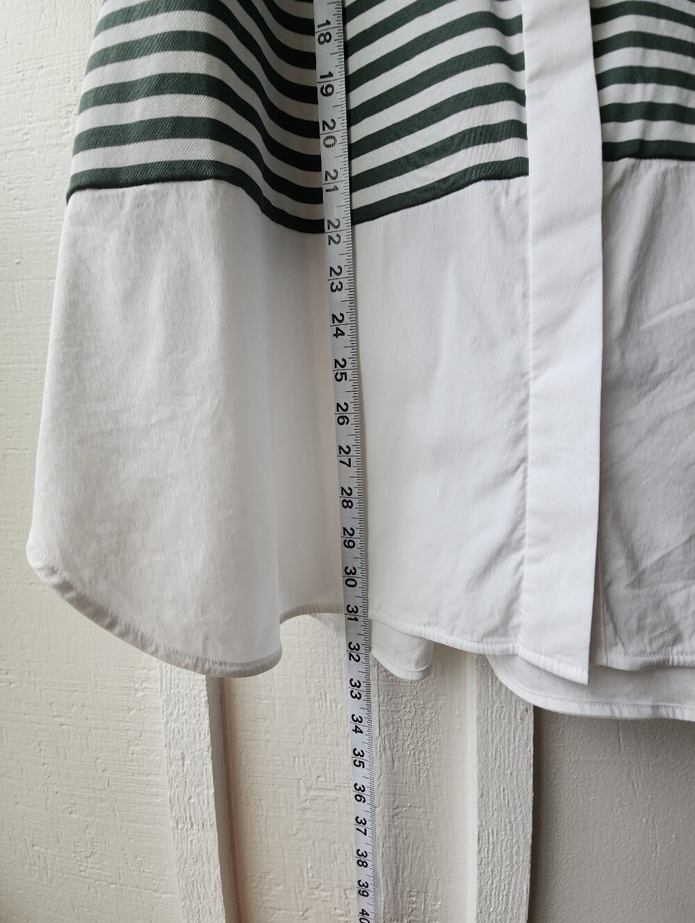 Lafayette 148 Striped Button Front Sleeveless Shirt Top Green & White XXL - Picture 7 of 11